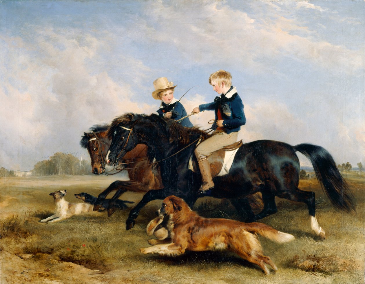 Szanowny Panie ES Russell i jego brat (olej na desce) autorstwa Edwin Landseer