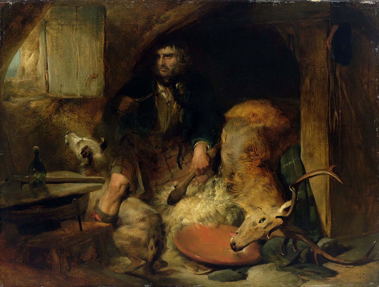 Dziki, ok. 1838 (olej na płótnie ułożony na desce) autorstwa Edwin Landseer
