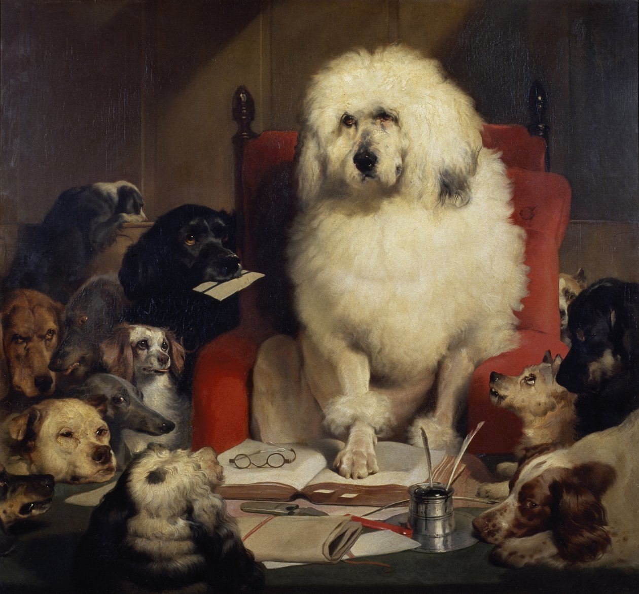 Rozprawa przysięgłych, czyli ustanawianie prawa, ok. 1840 (olej na płótnie) autorstwa Edwin Landseer
