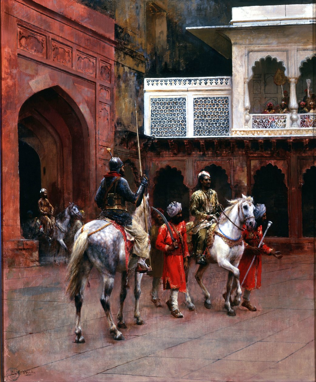 Indyjski książę, pałac Agra autorstwa Edwin Lord Weeks