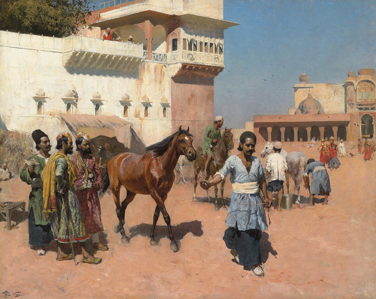 Sprzedawca koni perskich, Bombaj, lata 80. XIX wieku autorstwa Edwin Lord Weeks