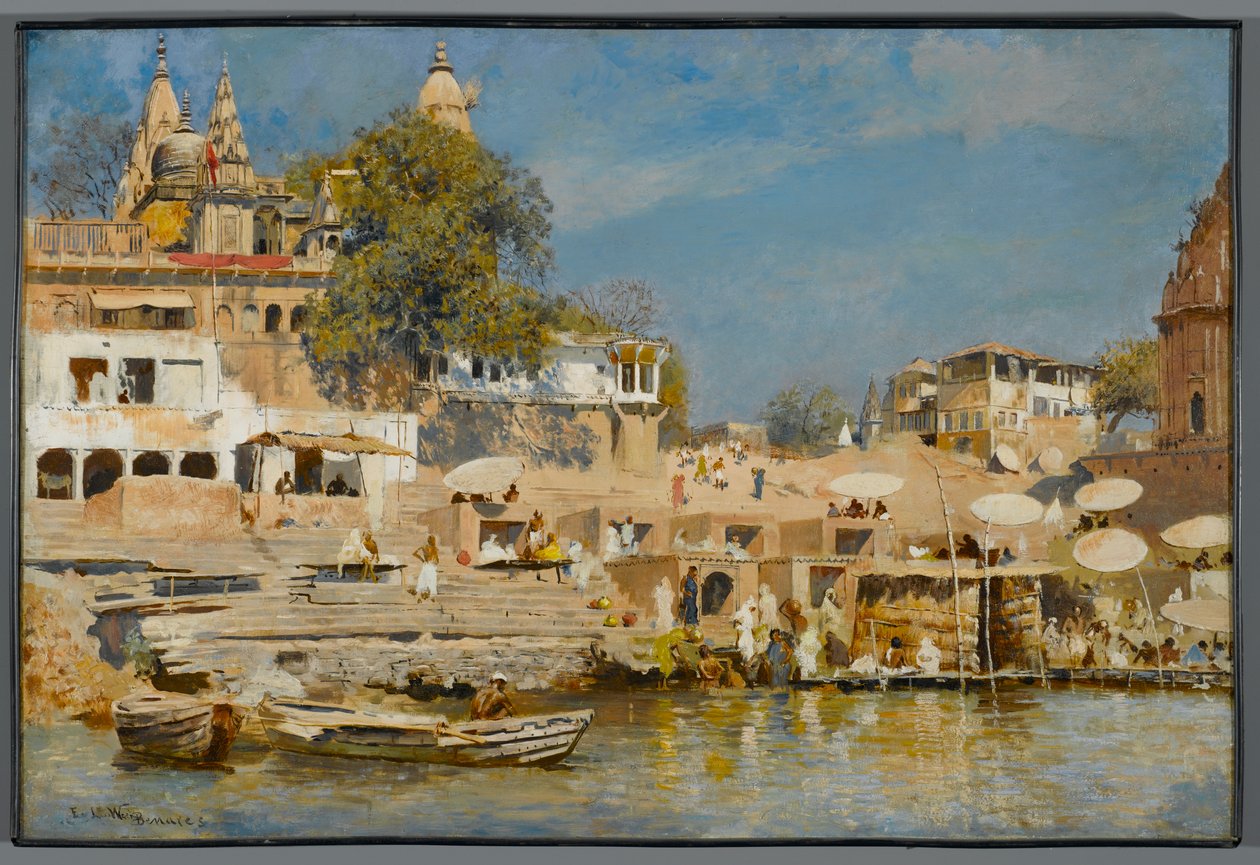 Świątynie i ghat kąpielowy w Benares, 1883-85 autorstwa Edwin Lord Weeks