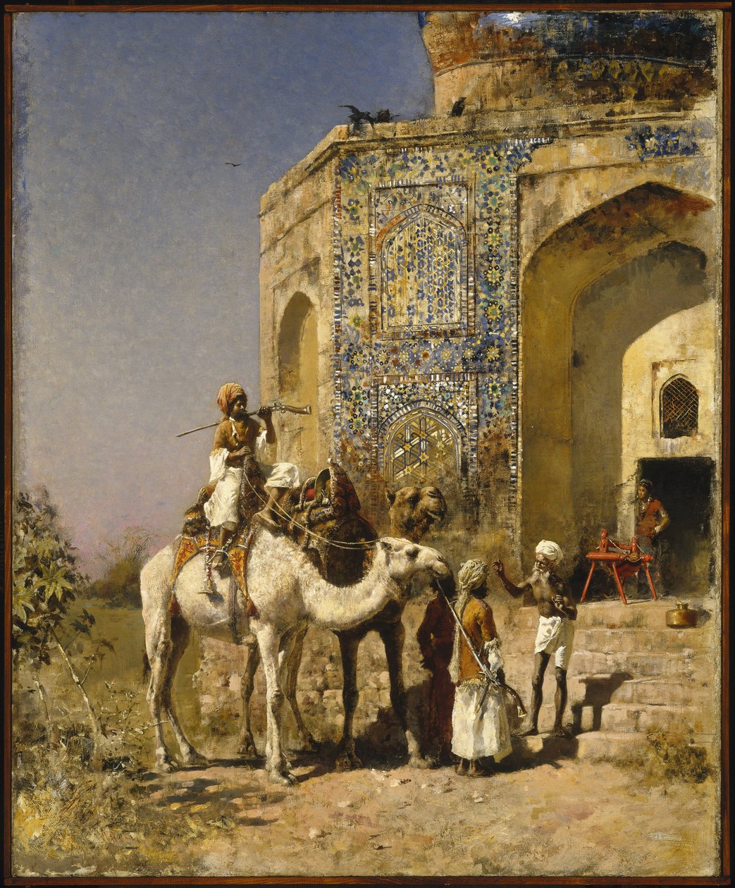 Stary meczet z niebieskimi kafelkami na obrzeżach Delhi, Indie autorstwa Edwin Lord Weeks
