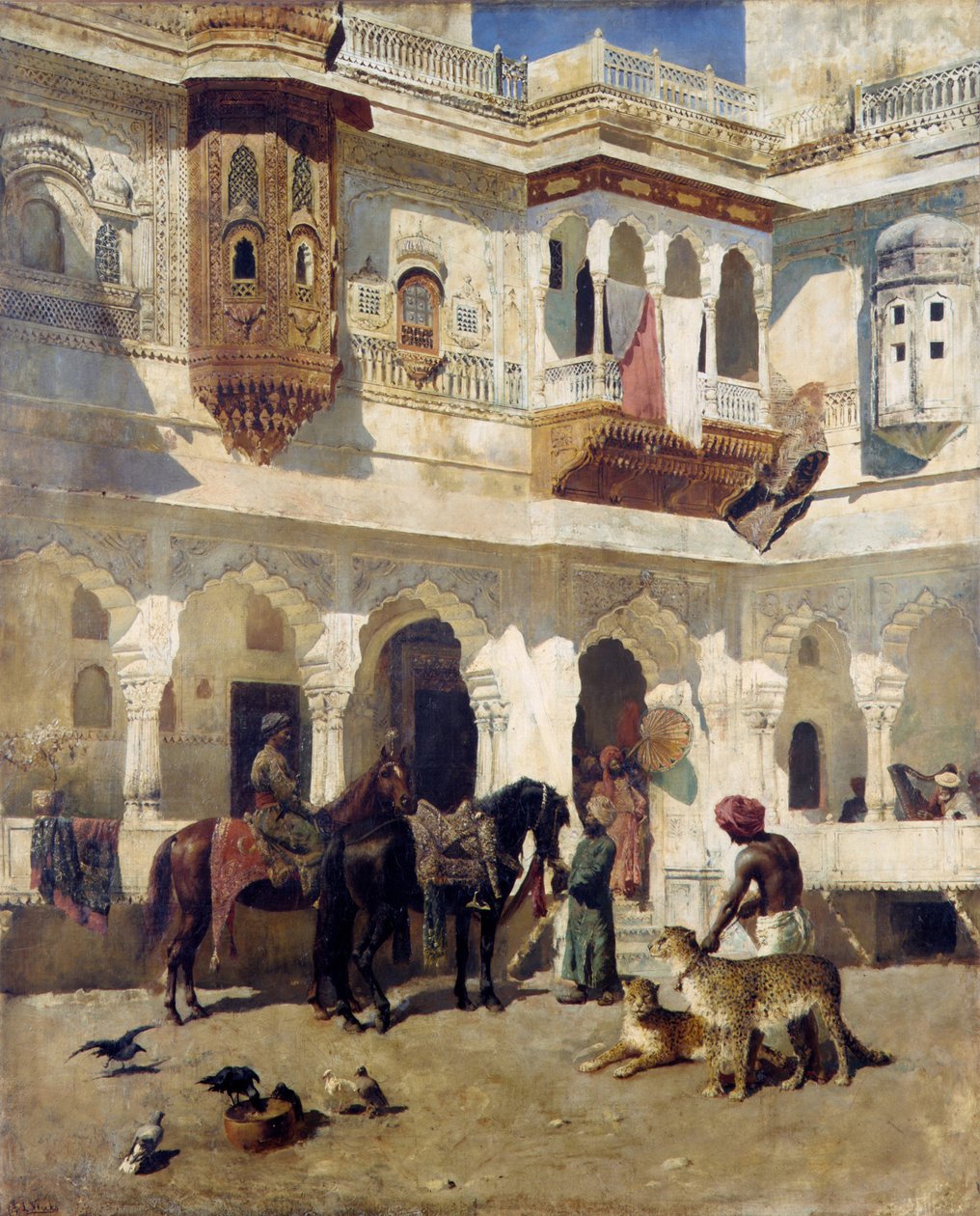 Rajah rozpoczynający polowanie, ok. 1885 (olej na płótnie) autorstwa Edwin Lord Weeks