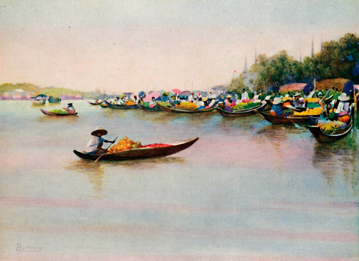 „Rzeka, Bangkok”, 1913 autorstwa Edwin Norbury
