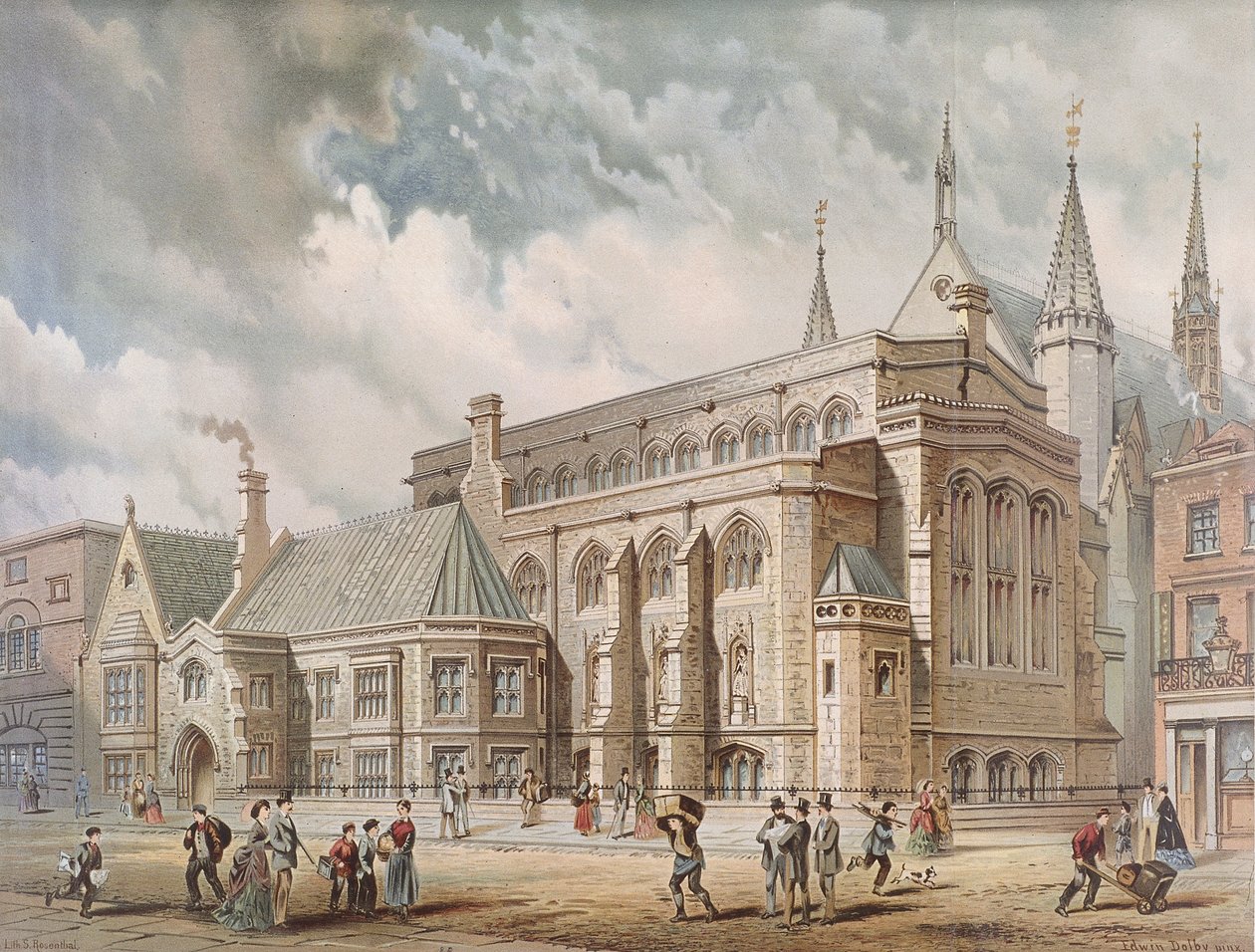 Biblioteka Guildhall, Londyn, 1872 autorstwa Edwin Thomas Dolby