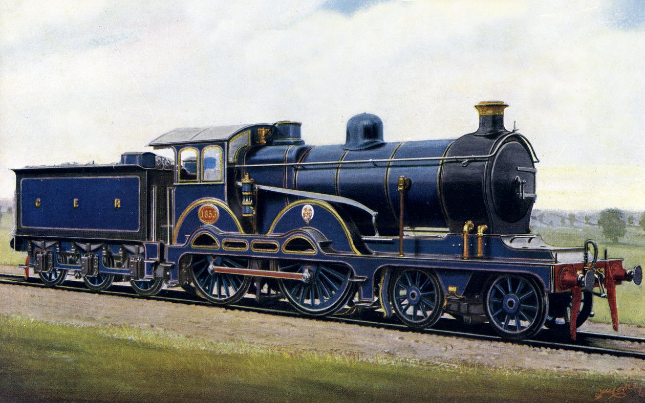 Wśród Broads: ośmiokołowiec dla Great Eastern Railway autorstwa Edwin Thomas Rudd