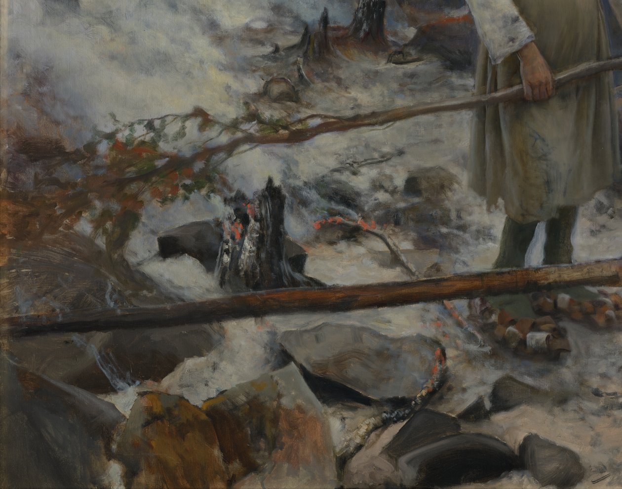 Pod jarzmem (Spalanie chrustu) autorstwa Eero Järnefelt