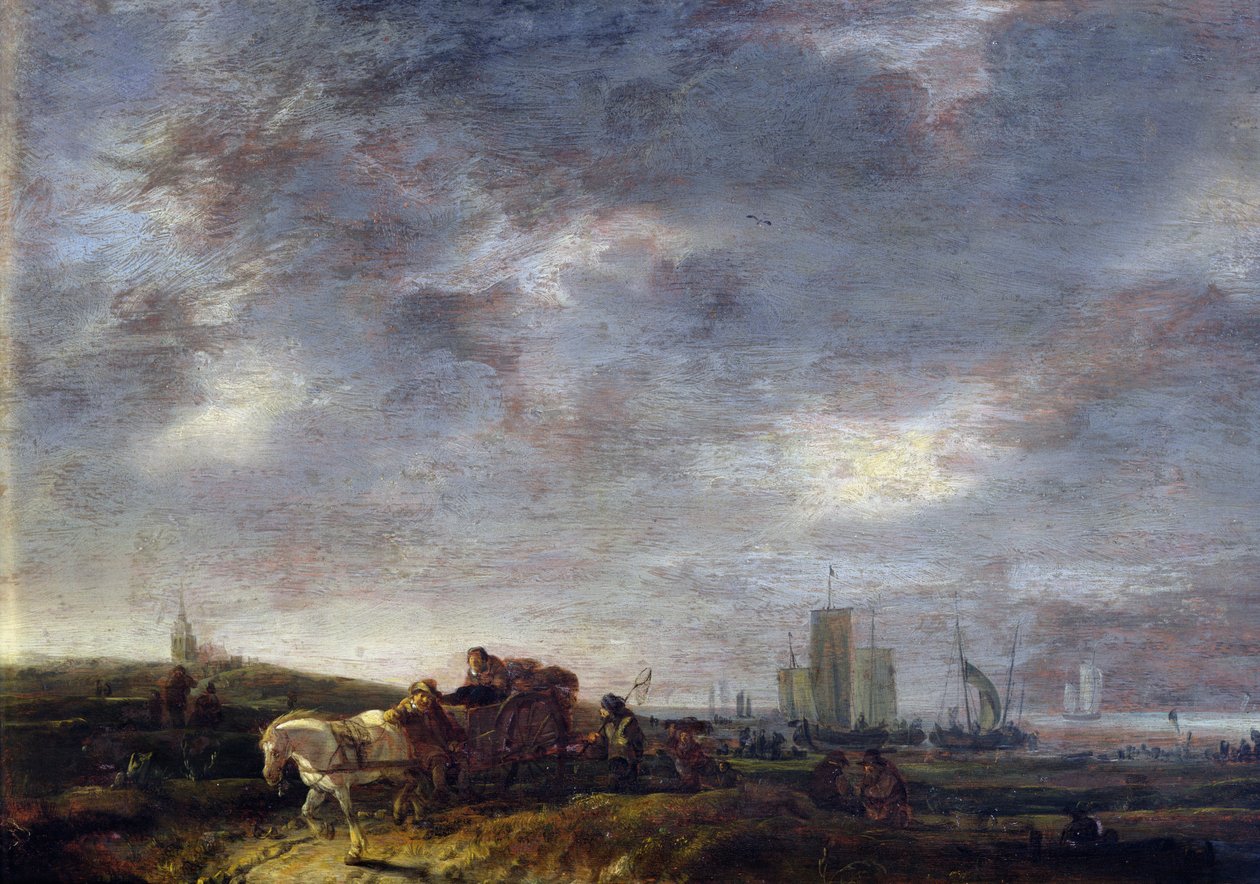 Powrót rybaków, 1646 autorstwa Egbert van der Poel
