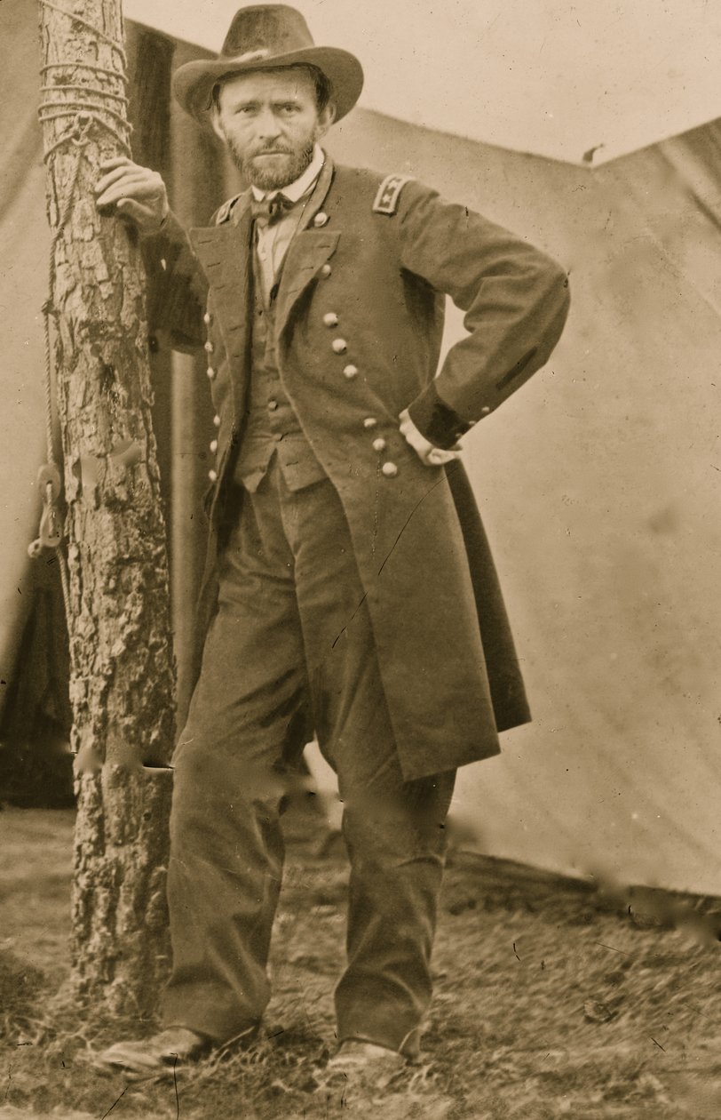 Gen. U.S. Grant w swojej kwaterze głównej w Cold Harbor, Va., 1863 r. (zdjęcie) autorstwa Egbert Guy Fowx
