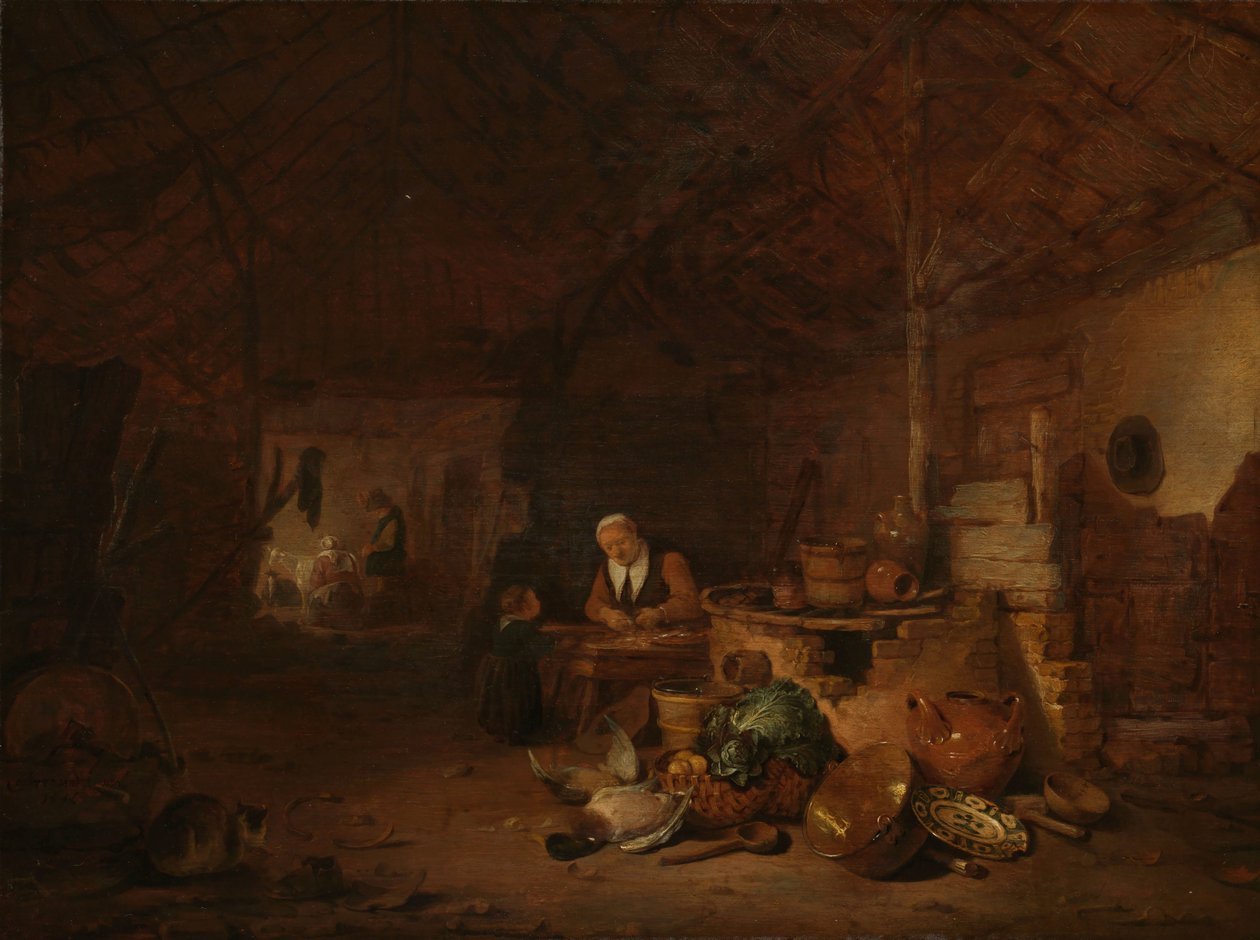 Wnętrze stodoły autorstwa Egbert Lievensz. van der Poel