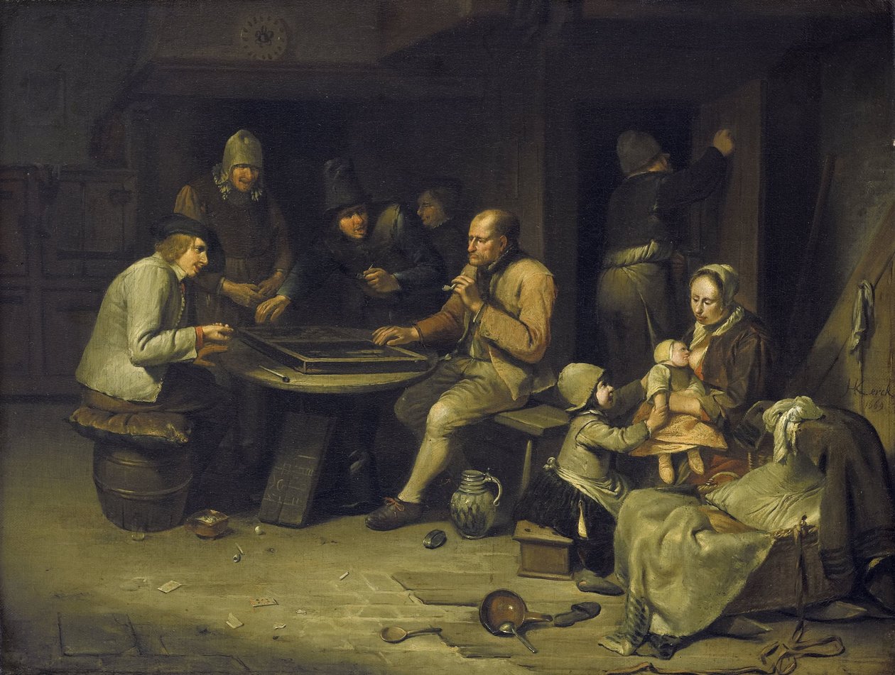 Ann Inn z graczami w tryktraka autorstwa Egbert van Heemskerck (I)