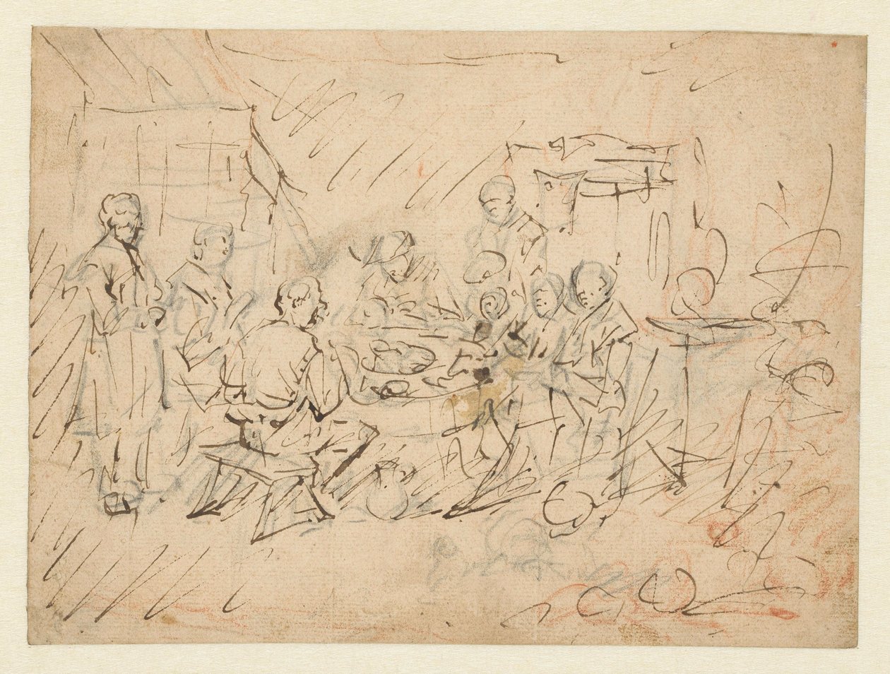 Wnętrze z rodziną rolnika spożywającą posiłek autorstwa Egbert van Heemskerck (I)