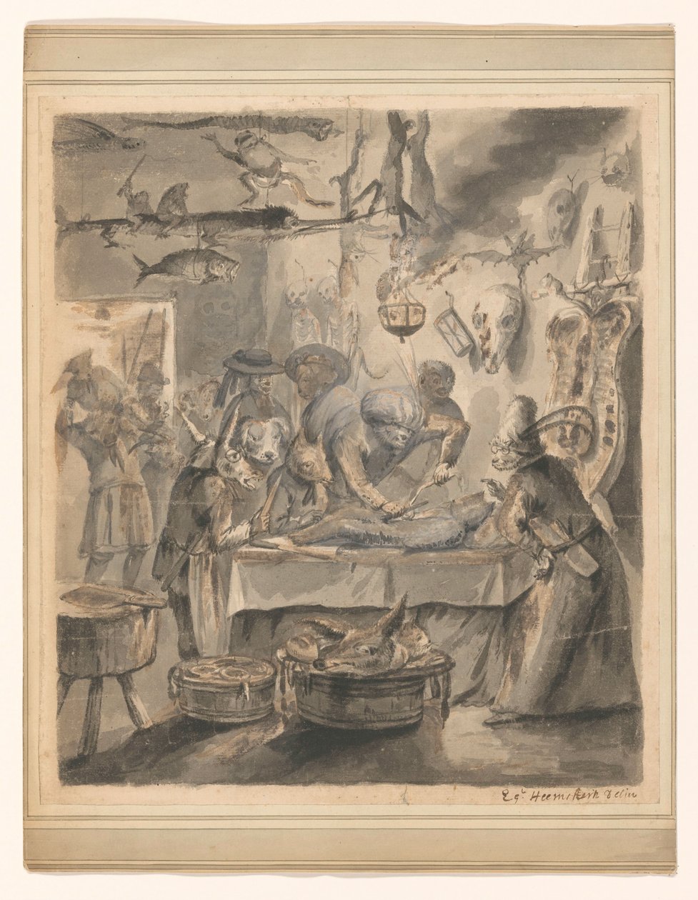 Dieren satyra autorstwa Egbert van Heemskerck (II)