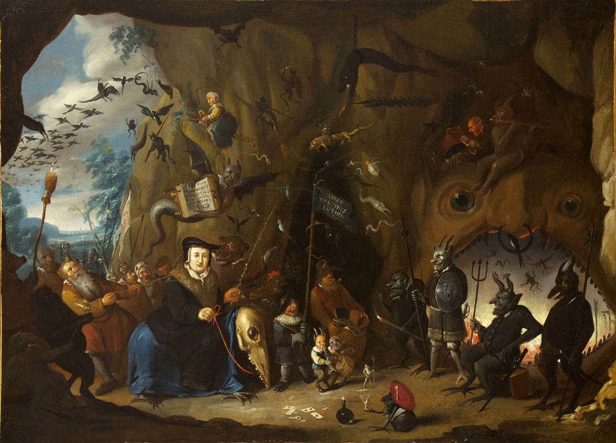 Luter w piekle autorstwa Egbert van Heemskerk the Younger