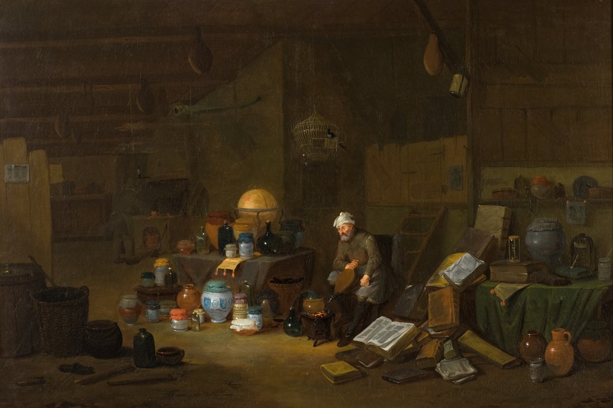 Alchemik autorstwa Egbert van the Elder (studio of) Heemskerck
