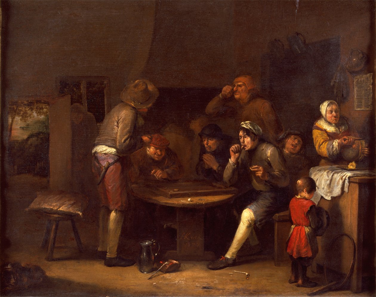 Wnętrze zagrody, 1677 autorstwa Egbert van the Elder Heemskerck