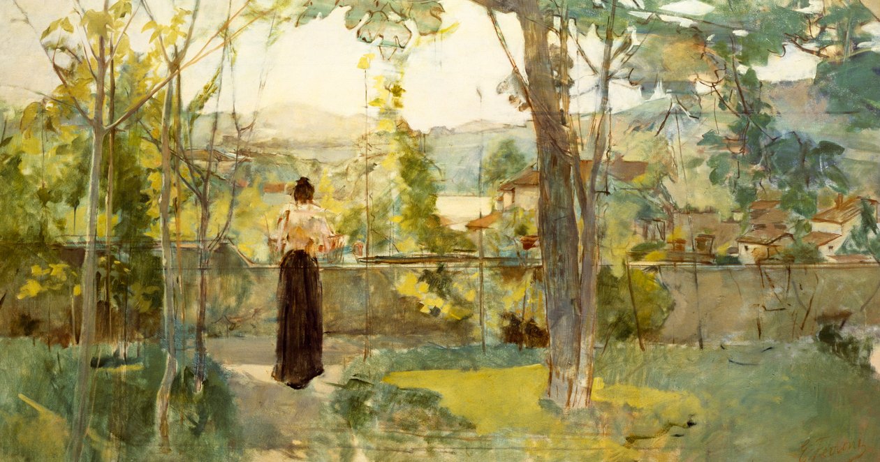 Z mojego ogrodu (w Signa), ok.1888 (olej na płótnie) autorstwa Egisto Ferroni