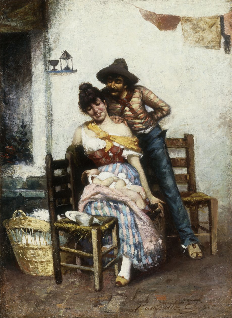 Szczęśliwa rodzina, 1860 autorstwa Egisto Lancerotto