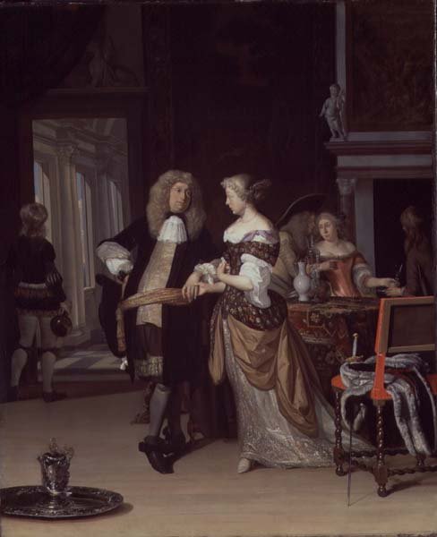 Figury we wnętrzu, 1678 autorstwa Eglon van der Neer