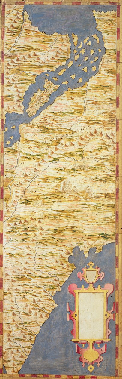 Mapa Brazylii z „Sali Map Geograficznych” ok. 1570 r. autorstwa Ignazio Danti