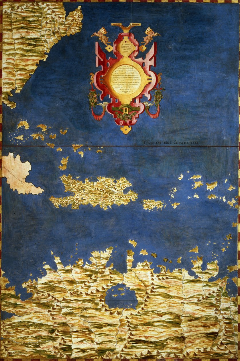 Mapa Karaibów i Wenezueli, z „Sala delle Carte Geografiche” (Sala Map Geograficznych) c.1570 autorstwa Ignazio Danti