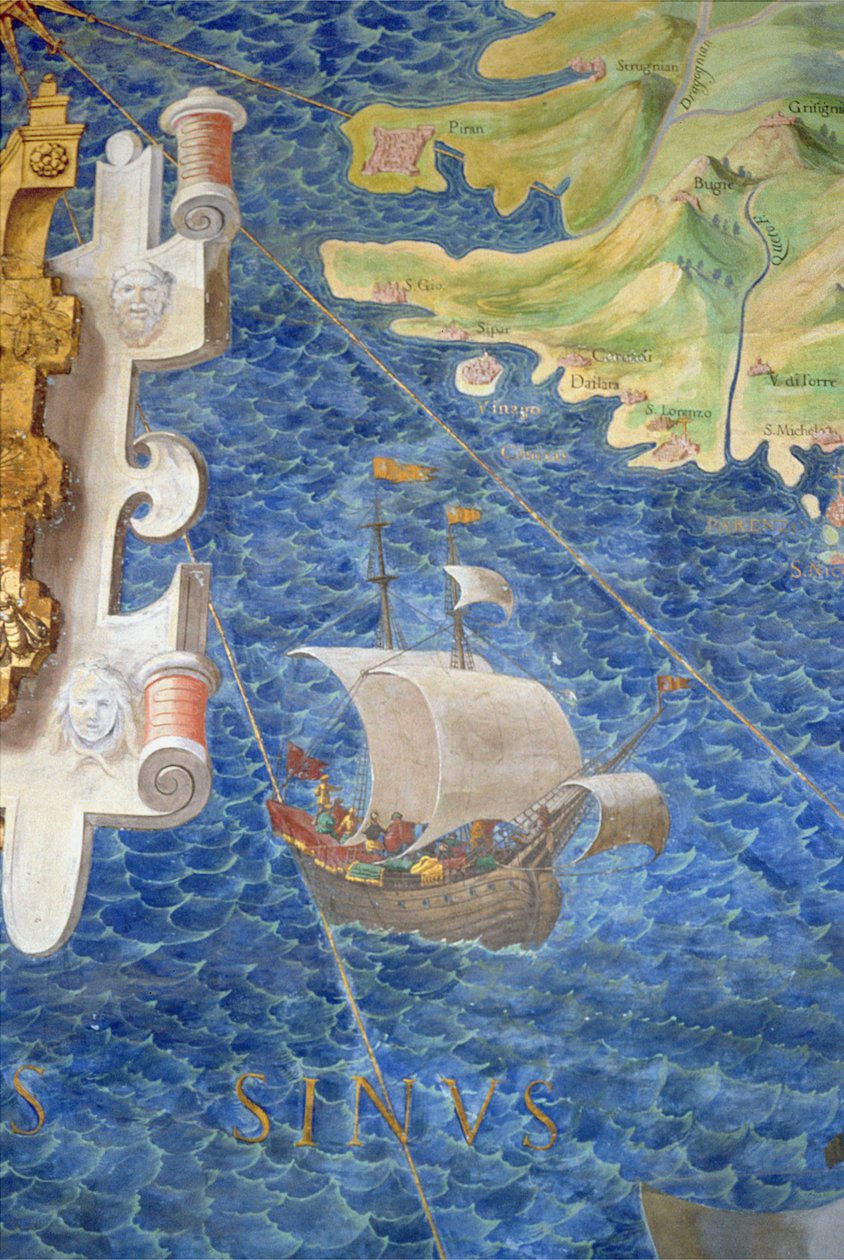 Piran, fragment z „Galerii Map Geograficznych”, 1580-83 autorstwa Ignazio Danti