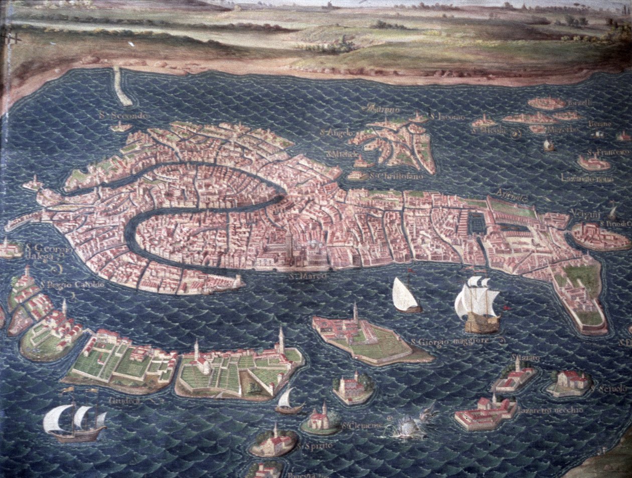 Wenecja, fragment z Galleria dell Carte Geografiche, 1580-83 autorstwa Ignazio Danti