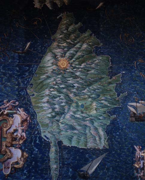 Korsyka, fragment z „Galerii Map Geograficznych” autorstwa Egnazio Danti