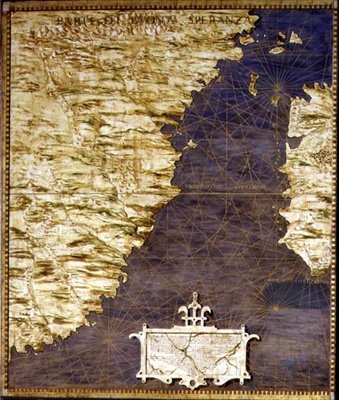Mapa Afryki, z „Sala delle Carte Geografiche” (Sala Map Geograficznych) c.1570 (olej na panelu) autorstwa Egnazio Danti