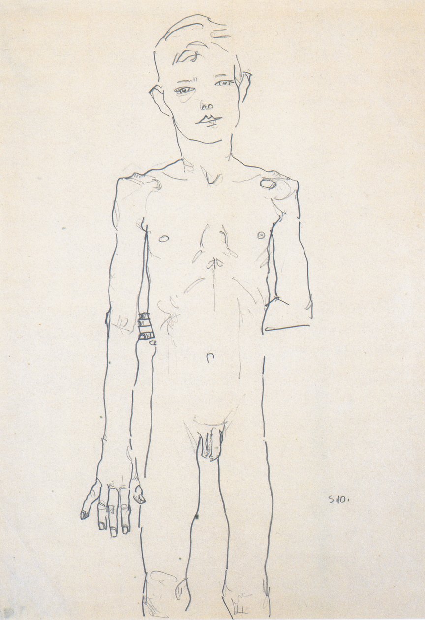 Akt stojącego chłopca autorstwa Egon Schiele