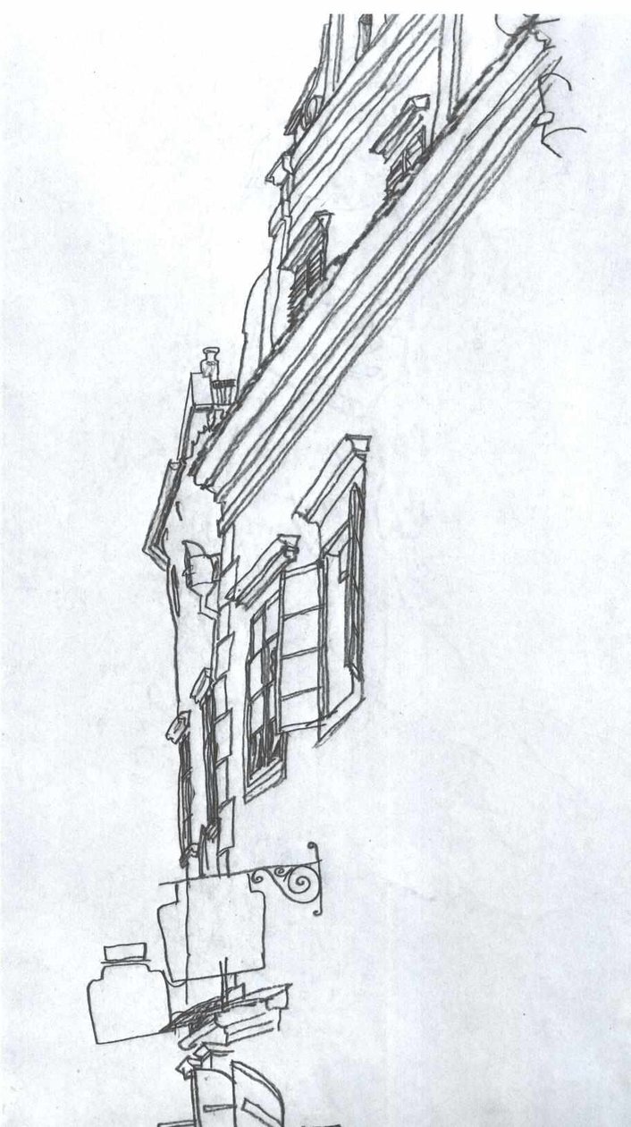 Stare domy dwuspadowe w Czeskim Krumlov autorstwa Egon Schiele