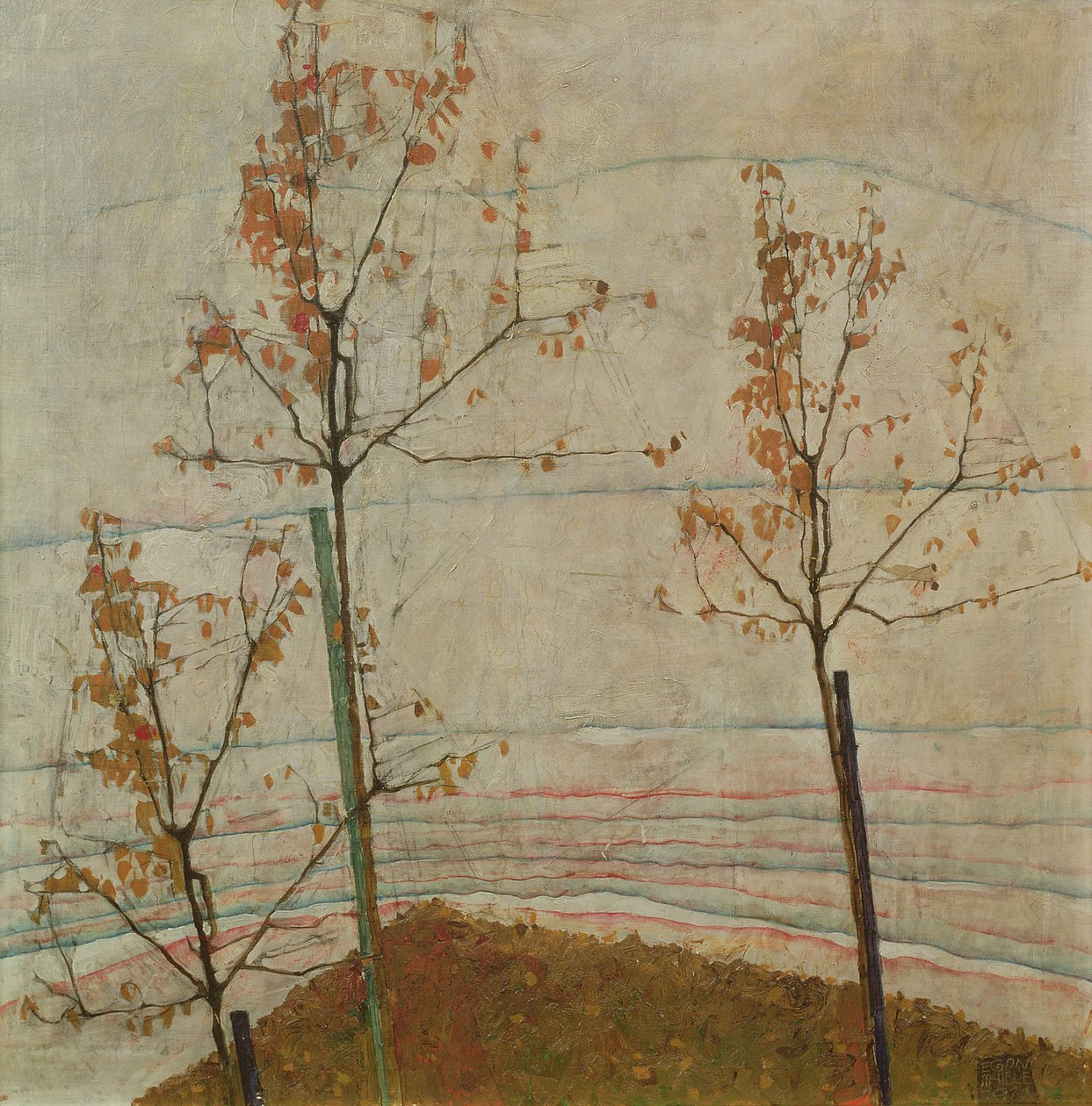 Drzewa jesienne, 1911 autorstwa Egon Schiele