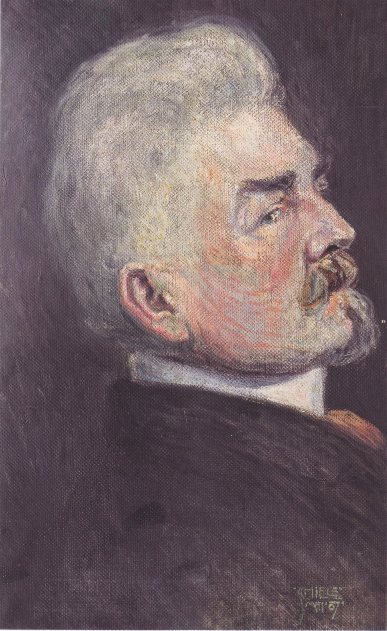 Portret Leopolda Czihaczka z profilu autorstwa Egon Schiele