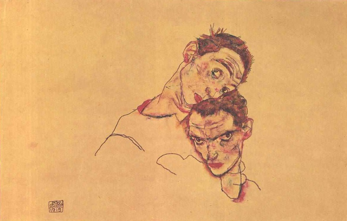 Podwójny autoportret autorstwa Egon Schiele