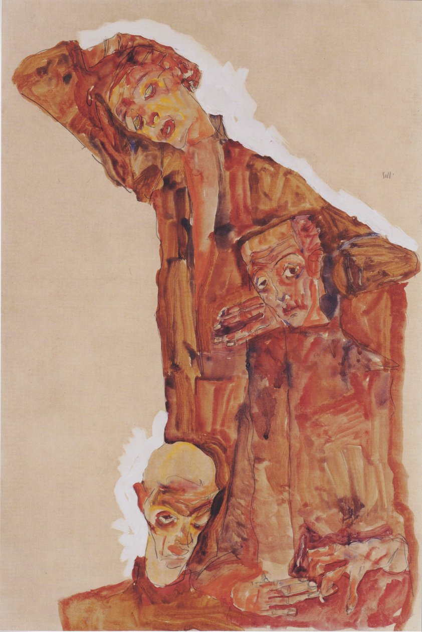 Potrójne wyrażanie siebie autorstwa Egon Schiele