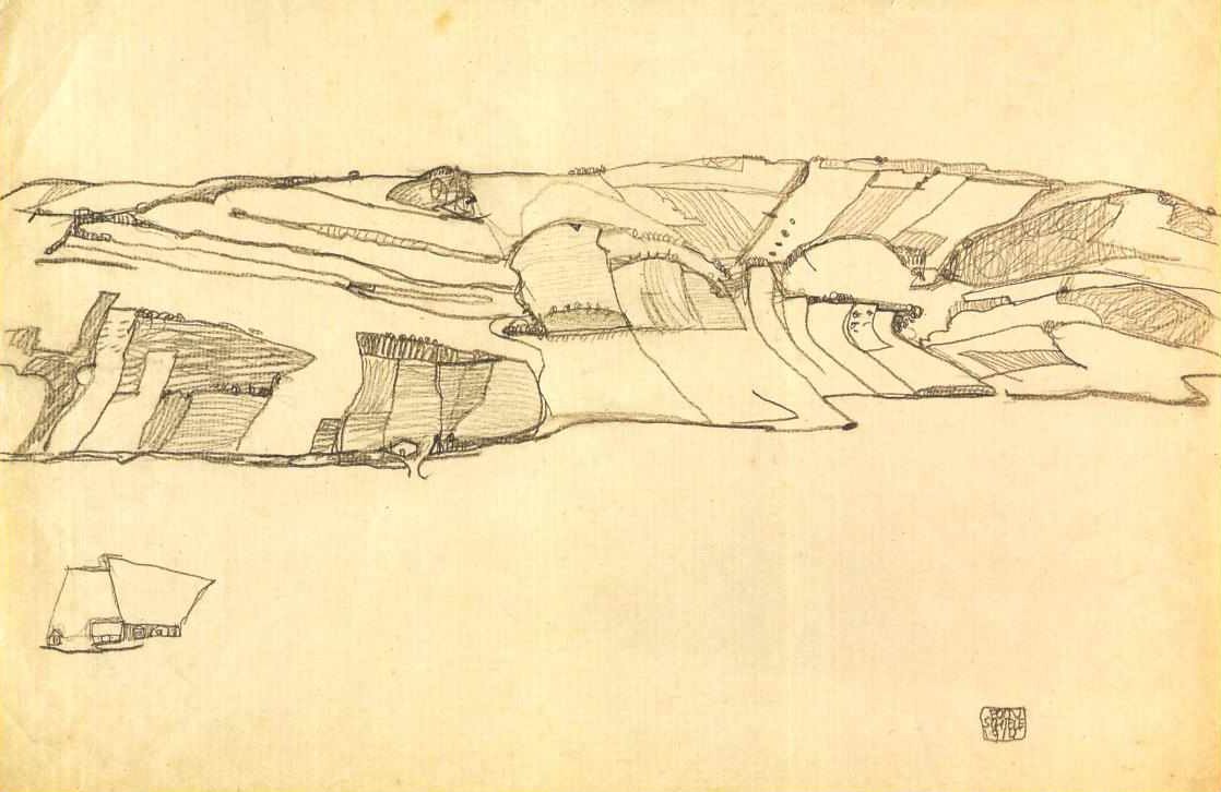Krajobraz polny autorstwa Egon Schiele