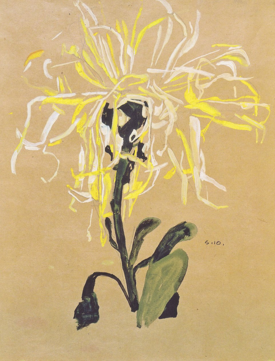 Żółta chryzantema autorstwa Egon Schiele