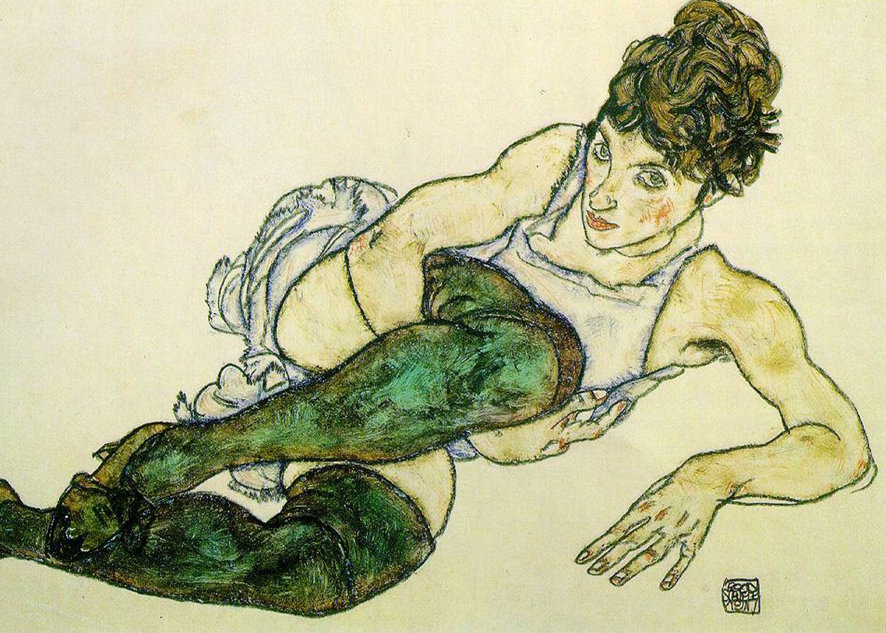Zielone Pończochy autorstwa Egon Schiele