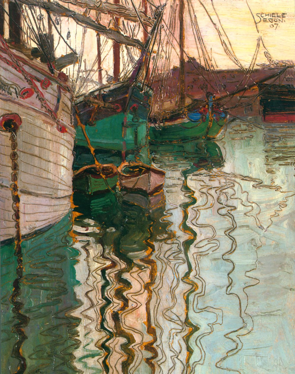 Port w Trieście autorstwa Egon Schiele
