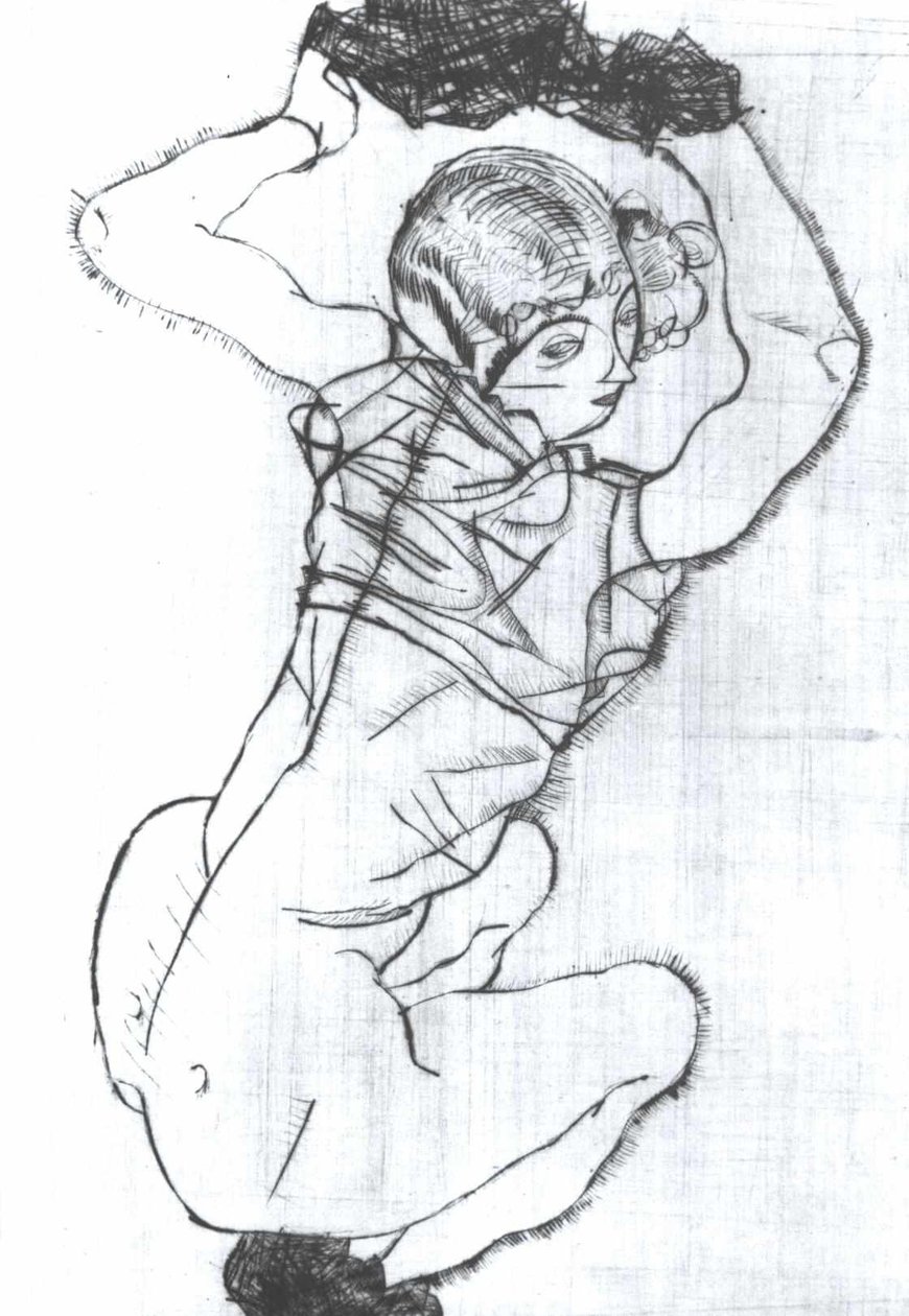 Przyczajony autorstwa Egon Schiele
