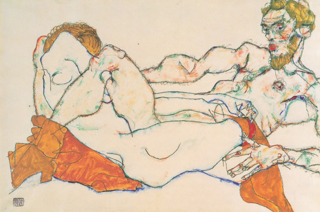 Zakochani autorstwa Egon Schiele
