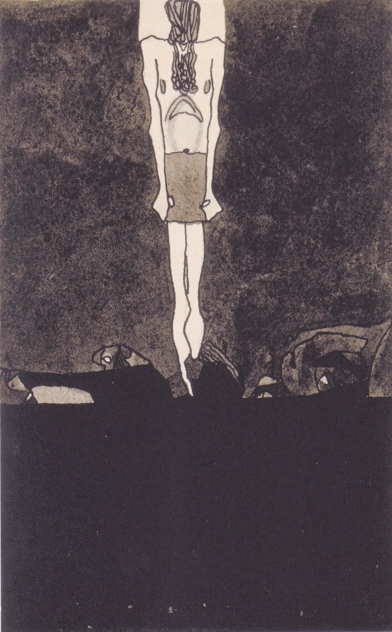 Mężczyzna z przepaską biodrową autorstwa Egon Schiele