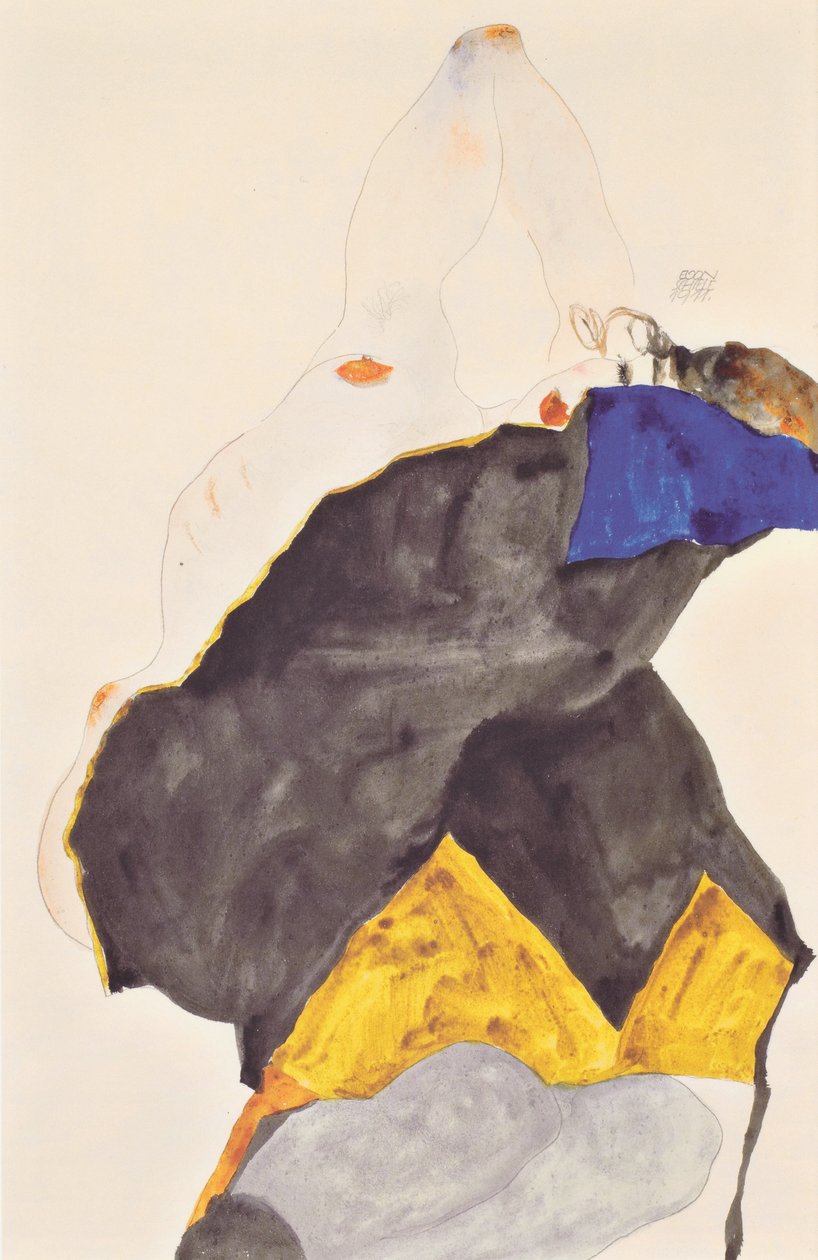 Dziewczyna z podniesionymi łokciami autorstwa Egon Schiele