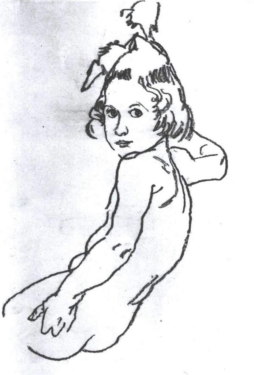 Naga dziewczyna autorstwa Egon Schiele