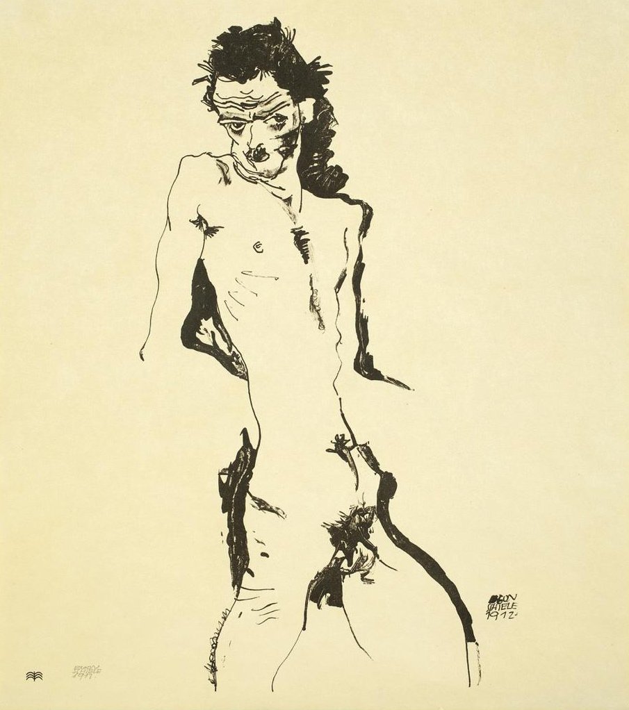 Akt Męski (Autoportret) autorstwa Egon Schiele