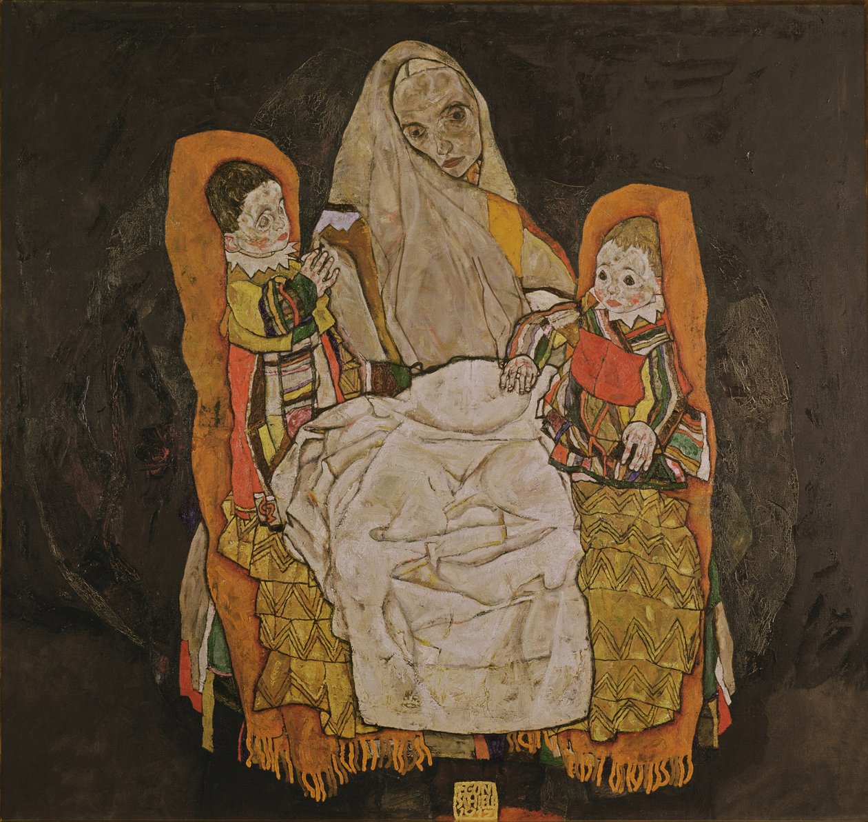 Matka z dwójką dzieci, 1915-17 autorstwa Egon Schiele