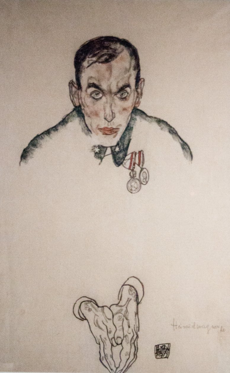 Portret-szkic ppor. Heinricha Wagnera autorstwa Egon Schiele
