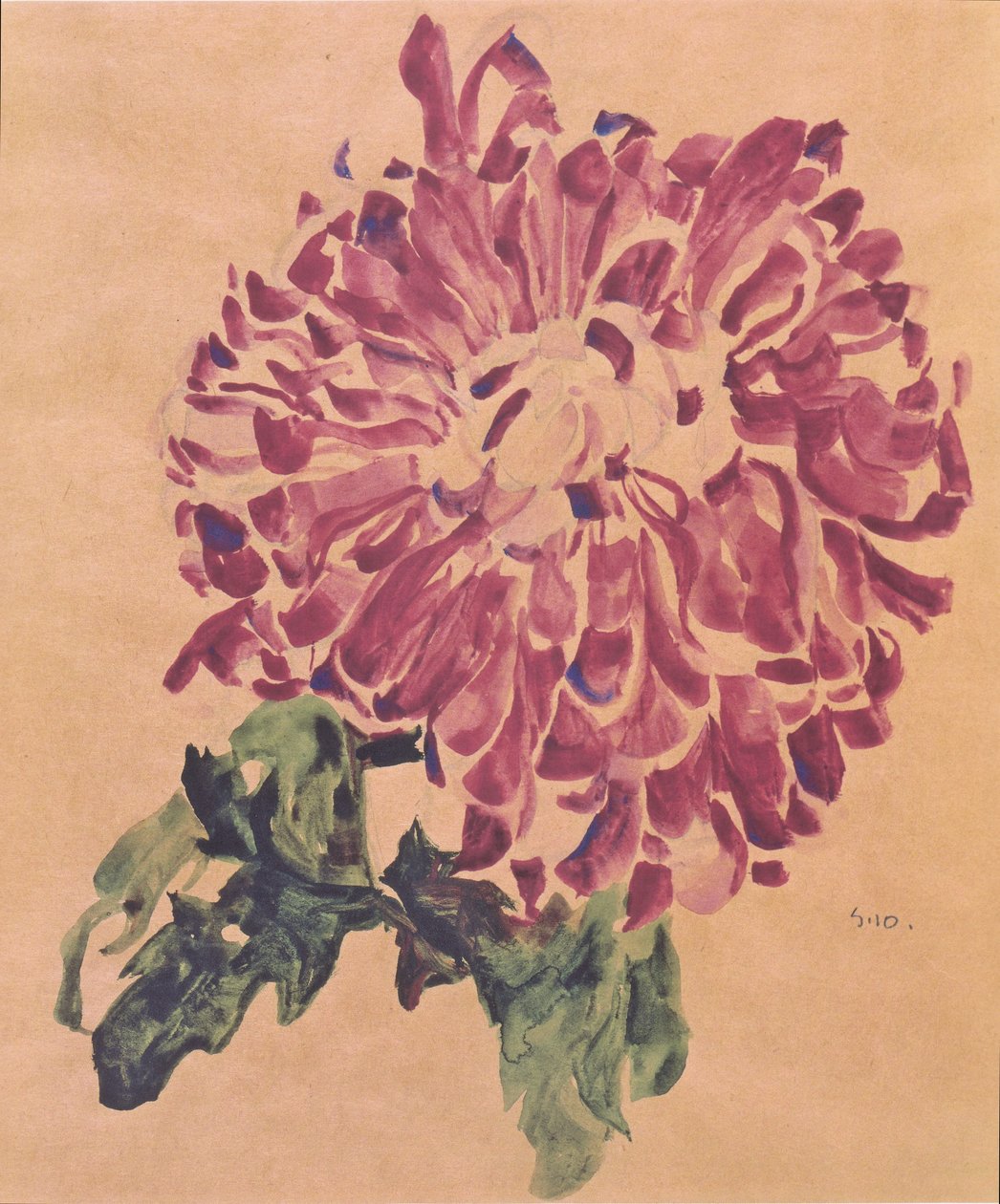 Czerwona chryzantema autorstwa Egon Schiele