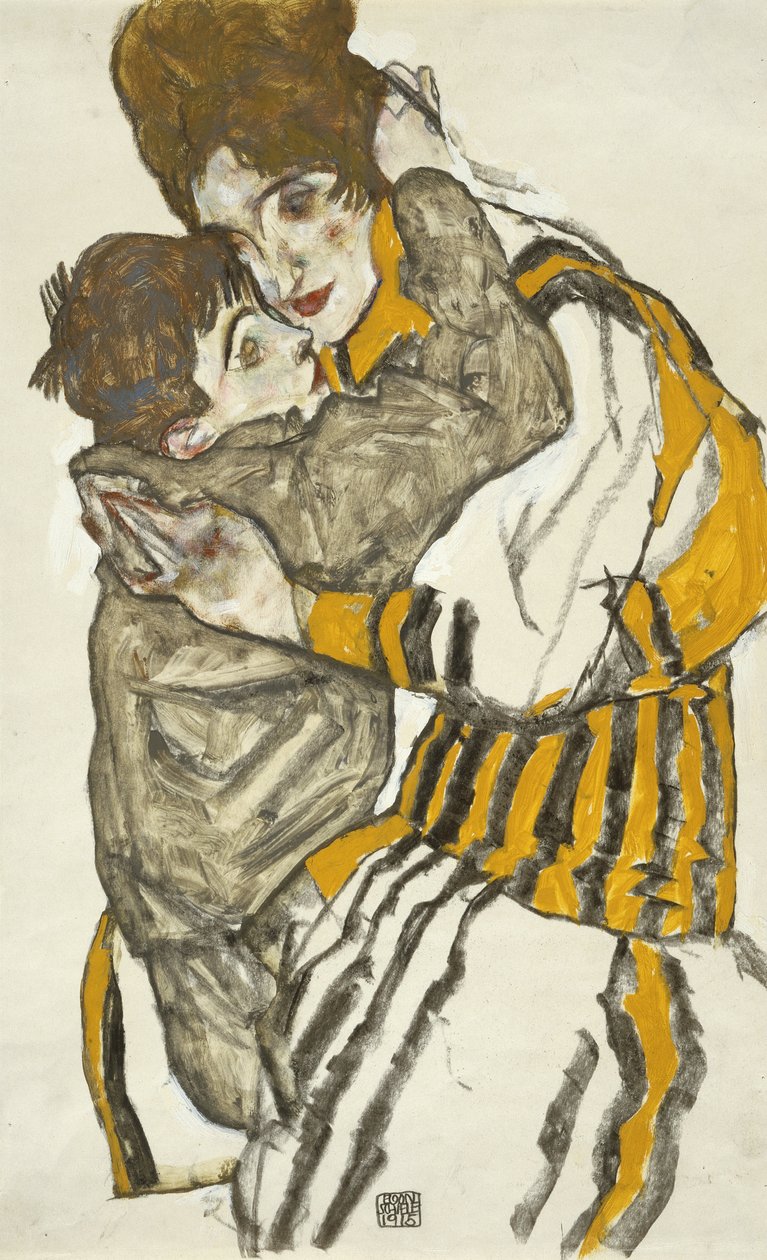 Żona Schielesa ze swoim małym bratankiem autorstwa Egon Schiele